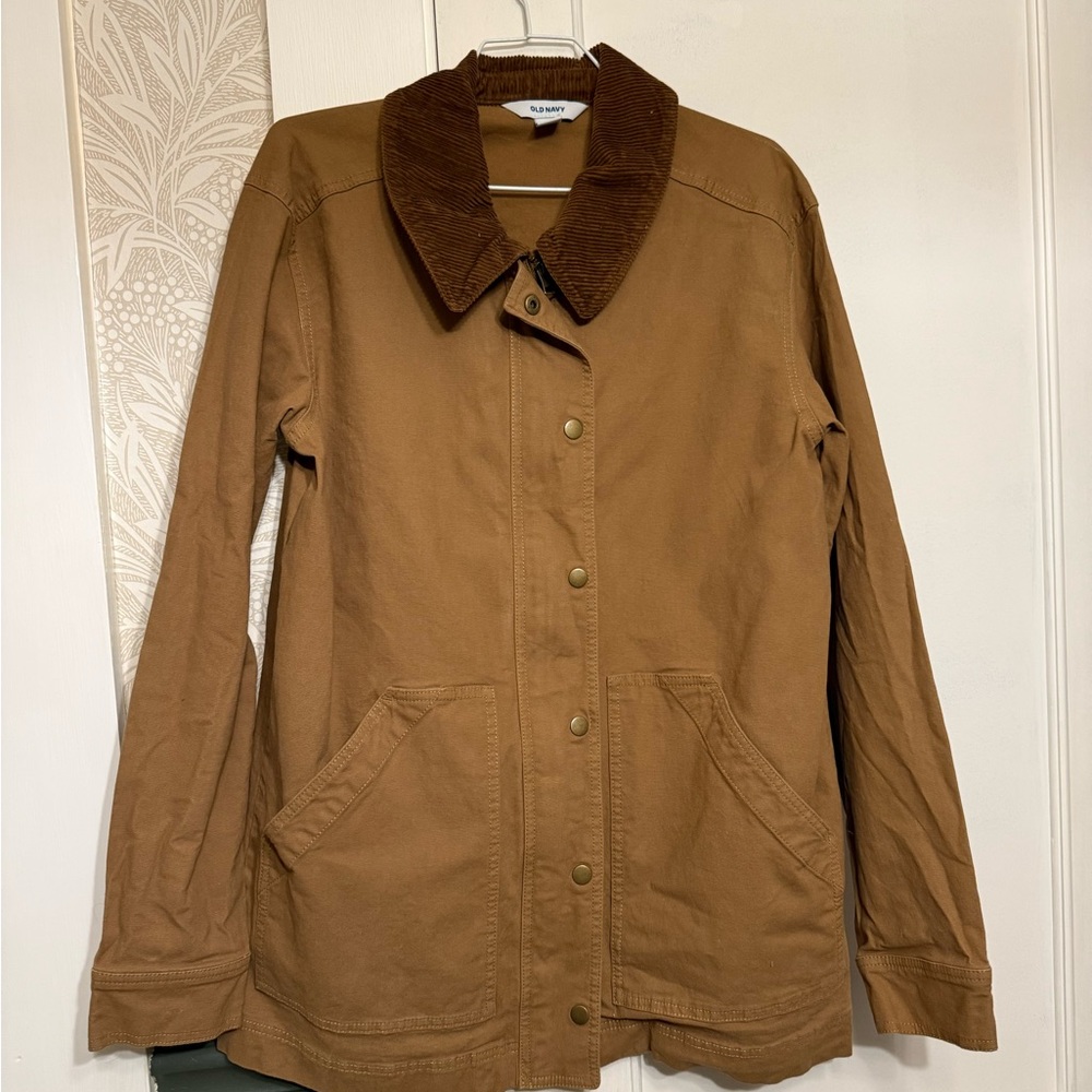 Old Navy Brown Utility Jacket with Dark Brown Corduroy Collar